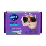 Прокладки гигиенические, Aura (Аура) 6 шт софт энд комфорт ночные ультратонкие